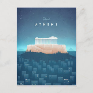Athens Vintage Travel Poster - Art Postcard