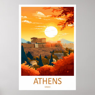 Athens Vintage Travel Poster Ski National Park