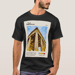 Athens Vintage Watercolour Travel  T-Shirt