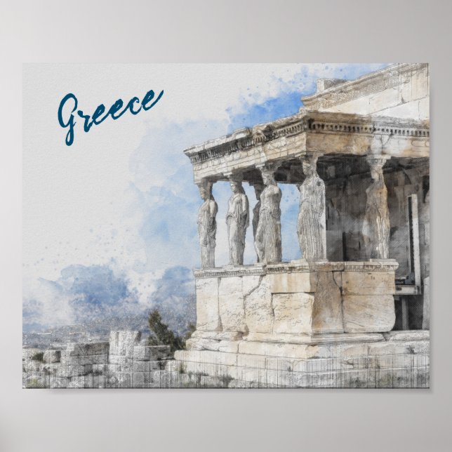 Athens Wall Art – Greece Travel Poster  (Front)