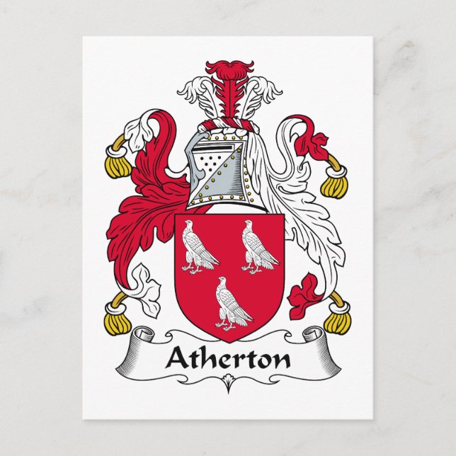 Atherton Family Crest Postcard (Front)