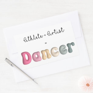 Athlete + Artist = Dancer, Funny gifT for Dancer Rectangular Sticker