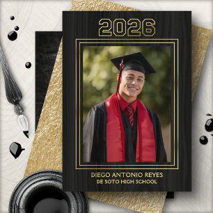 Athlete Boys Photo Graduation Foil Announcement