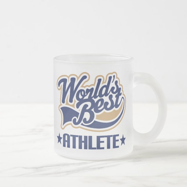 Athlete Gift Frosted Glass Coffee Mug (Right)