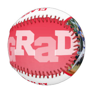 Athlete GRAD Red Ombre Graduation Photo Baseball
