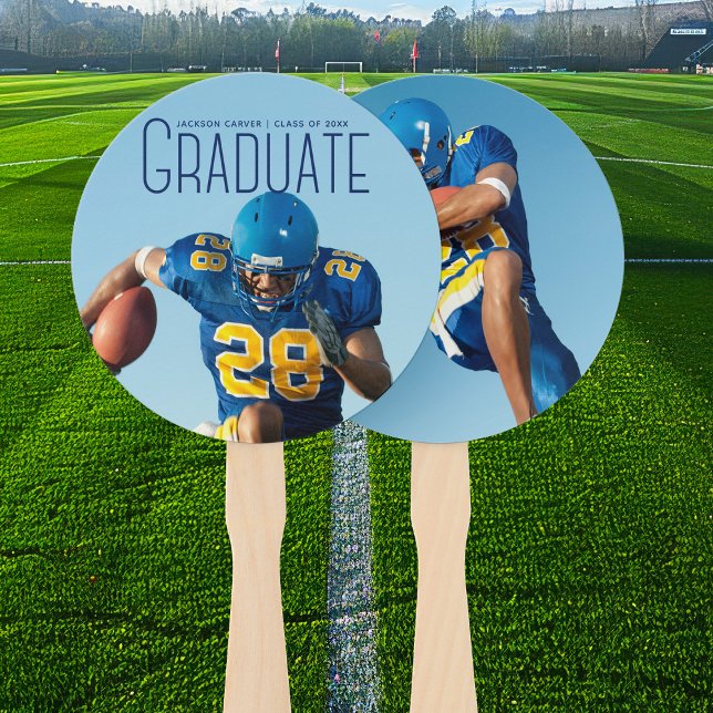 Athlete Graduate Photo Sporty Graduation Party Hand Fan (Creator Uploaded)