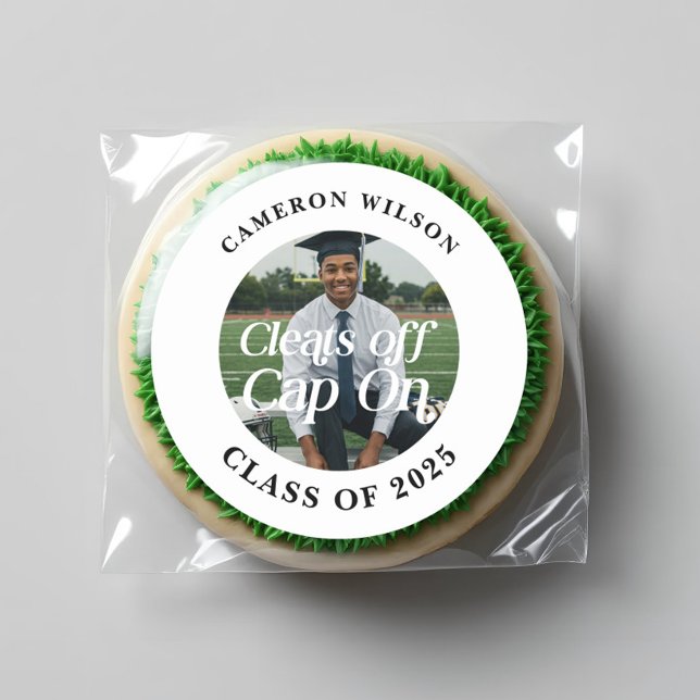Athlete Graduation Custom Classic Round Sticker (Athlete Graduation Stickers)