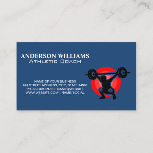 Athlete Lifting Weights Coach Business Card