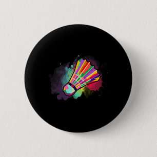 Athlete Men Women Kids Shuttle Badminton Colourful 6 Cm Round Badge