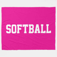 Athletic Bold White SOFTBALL Text On Bright Pink