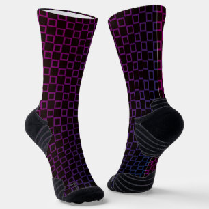 Athletic Crew Sock Black Purple Classic Design