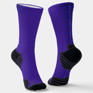 Athletic Crew Sock Blue Purple Classic Design