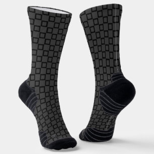Athletic Crew Sock Grey and Black Classic Design