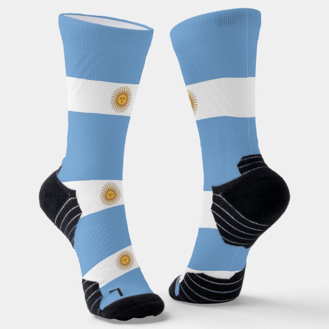 Athletic Crew Sock with flag of Argentina (Angled)