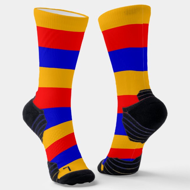Athletic Crew Sock with flag of Armenia (Angled)