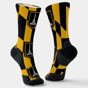Athletic Crew Sock with flag of Baltimore, U.S.