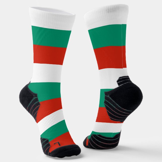 Athletic Crew Sock with flag of Bulgaria (Angled)
