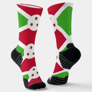 Athletic Crew Sock with flag of Burundi