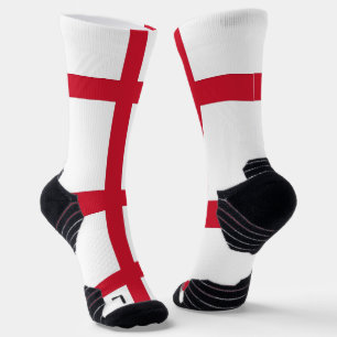 Athletic Crew Sock with flag of England, U.K.