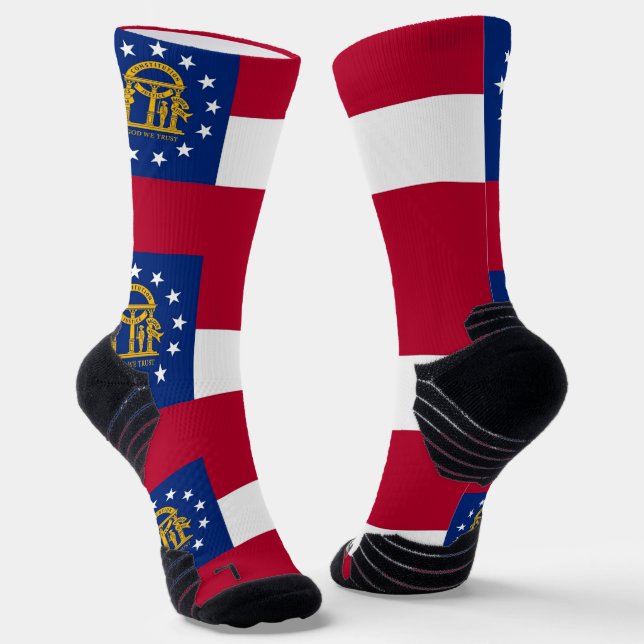 Athletic Crew Sock with flag of Georgia, U.S. (Angled)