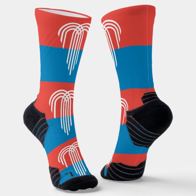 Athletic Crew Sock with flag of Kansas City, USA (Angled)