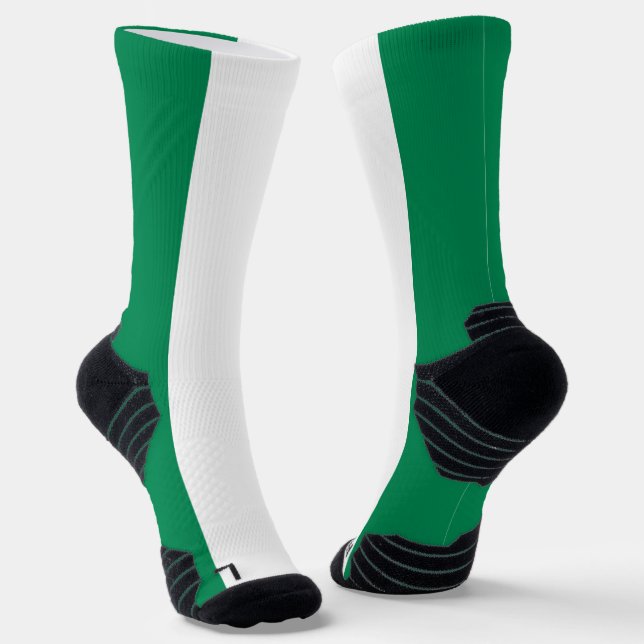 Athletic Crew Sock with flag of Nigeria (Angled)
