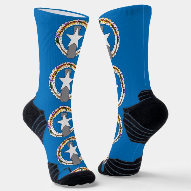 Athletic Crew Sock with flag of Northern Mariana (Angled)