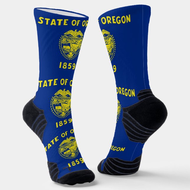 Athletic Crew Sock with flag of Oregon (Angled)