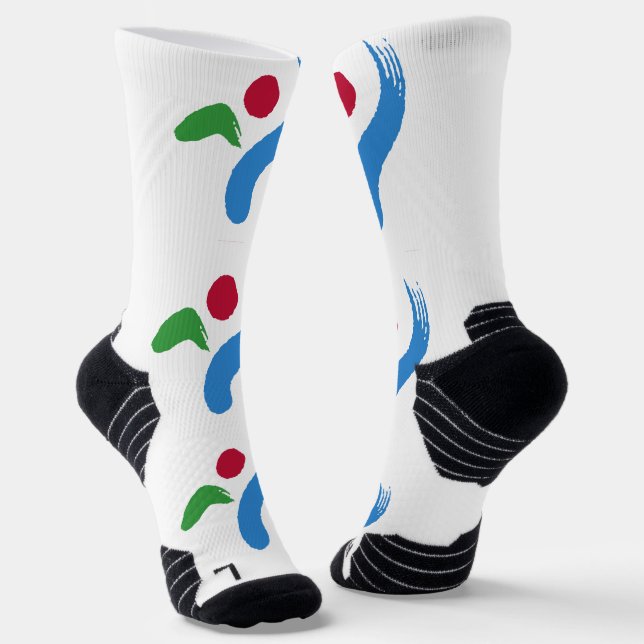 Athletic Crew Sock with flag of Seoul, South Korea (Angled)