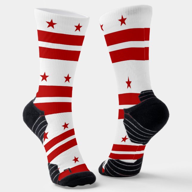 Athletic Crew Sock with flag of Washington DC (Angled)