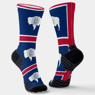 Athletic Crew Sock with flag of Wyoming, US