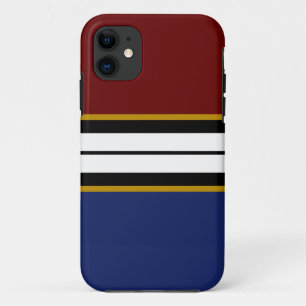 Athletic Deep Red Black White Navy Racing Stripes  Case-Mate iPhone Case