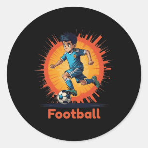 Athletic International Football Soccer Player  Classic Round Sticker