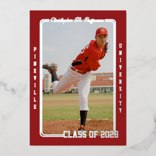 Athletic Red Graduation Class of Announcement