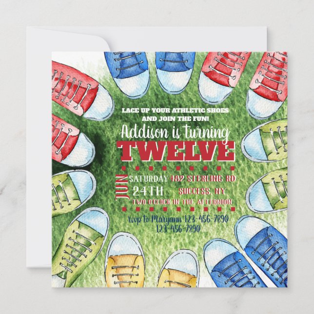 Athletic Shoes Square Invitation (Front)
