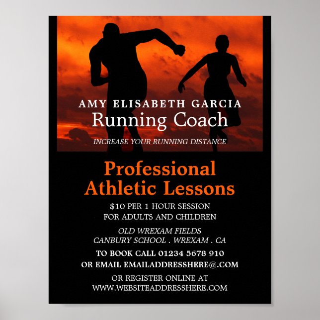 Athletic Silhouettes, Athletics Lesson Advert Poster (Front)