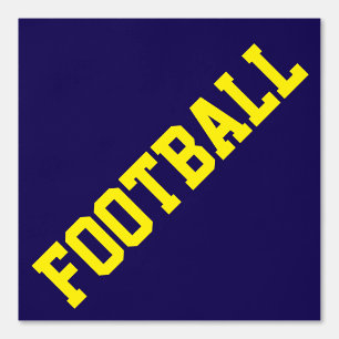 Athletic Slant Yellow FOOTBALL Text On Navy Blue Wallpaper