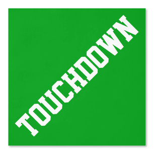 Athletic Slant Yellow TOUCHDOWN On Bright Green Wallpaper