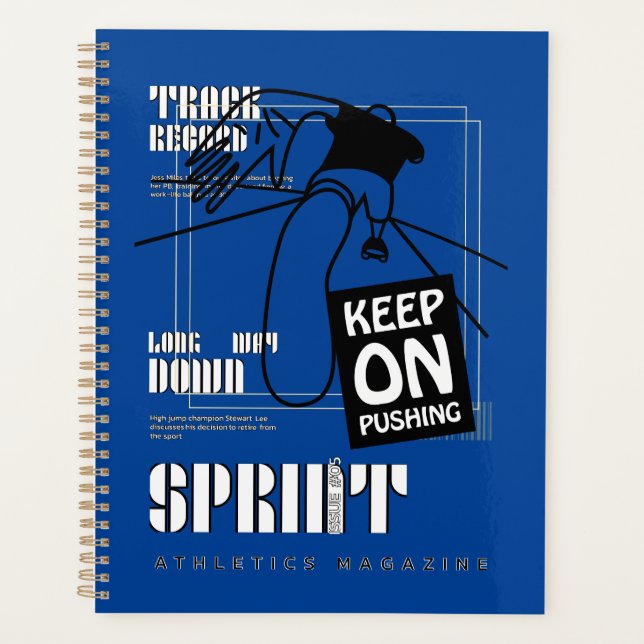 Athletic Sport keep on Pushing   Planner (Front)