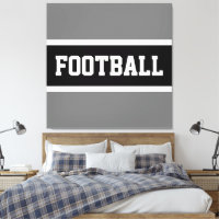 Athletic Sporty Black White Grey FOOTBALL Stripes