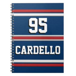 Athletic Team Colours Custom Stripes Padfolio Notebook