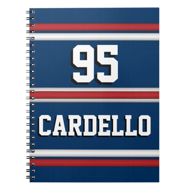 Athletic Team Colours Custom Stripes Padfolio Notebook (Front)