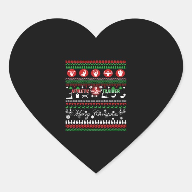 Athletic Trainer Christmas Shirts Heart Sticker (Front)