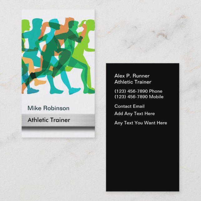 Athletic Trainer Modern New Business Cards (Front/Back)