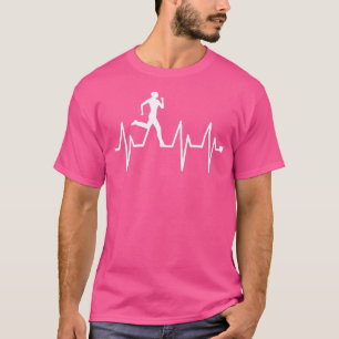 Athletics Heartbeat Pulse Funny Running T-Shirt