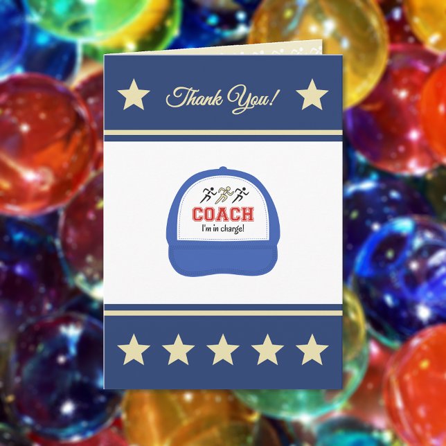 Athletics sport coach runners thank you card (Creator Uploaded)