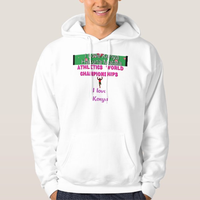 Athletics World Championships Kenya Runner: I Love Hoodie (Front)
