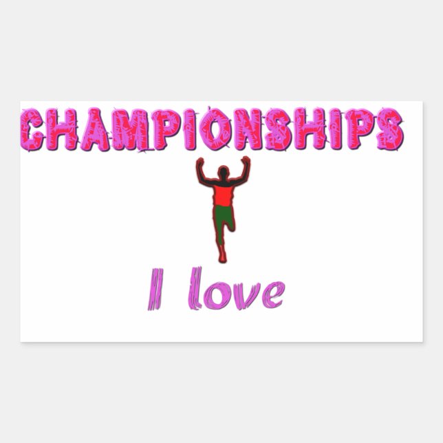 Athletics World Championships Kenya Runner: I Love Rectangular Sticker (Front)