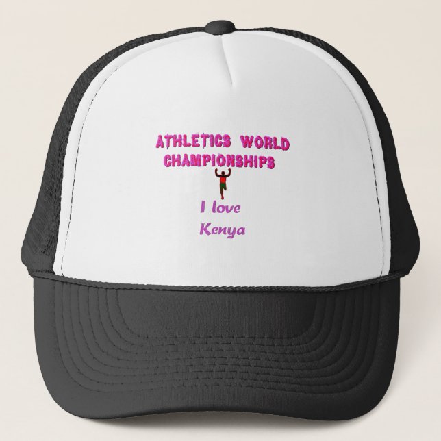 Athletics World Championships Kenya Runner: I Love Trucker Hat (Front)