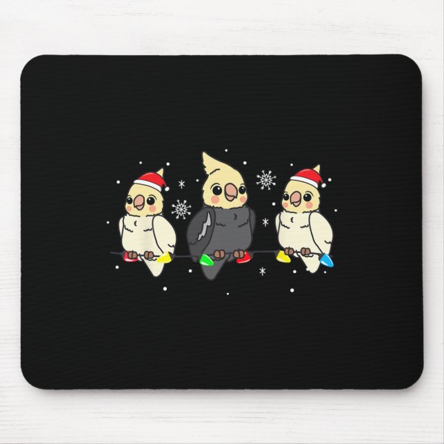 Atiel Bird Christmas Lights Funny Pet Xmas Gift  Mouse Pad (Front)